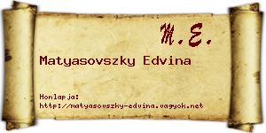 Matyasovszky Edvina névjegykártya